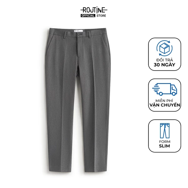 Quần Tây Dài Nam Trơn Form Slim - Routine 10F24PFO044R1