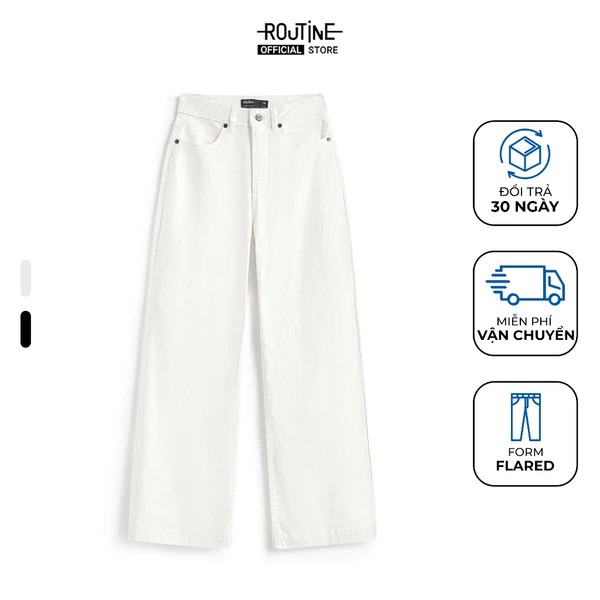 Quần Jeans Nữ Ống Loe Thêu Nhỏ Basic Form Flare - Routine 10S25DPAW024