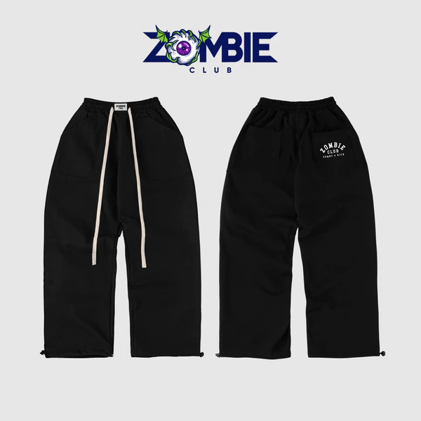 [Mở Bán Deal Sốc] Quần Nỉ Bông ống rộng 370gsm, ZOMBIE.CLUB,Thêu nổi, Mã FUNNY&RICH, Chính Hãng