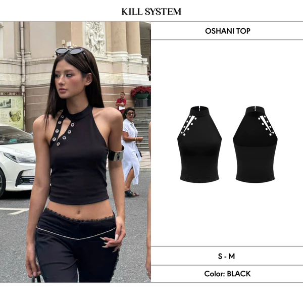 Áo cổ yếm khoét mắt cáo ôm body tôn dáng OSHANI - 𝐊𝐈𝐋𝐋 𝐒𝐘𝐒𝐓𝐄𝐌