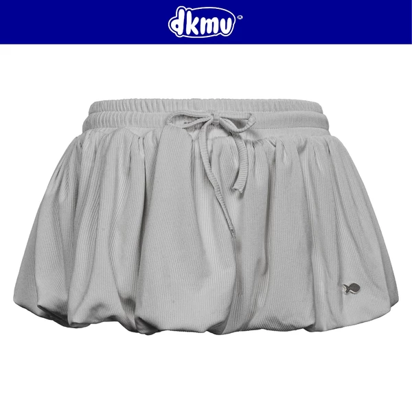 Chân váy xám ngắn dáng bí xòe DKMV kèm quần trong lưng chun thắt nơ thiết kế logo inox hình Cá Gwyneth Set | K-SET7-V-X