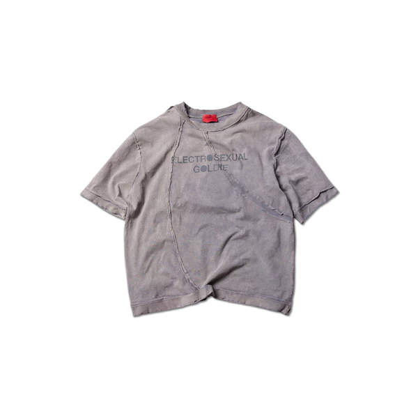 Áo thun "ELECTRO WASHED GREY TSHIRT" 100% cotton giặt nhuộm cắt xẻ màu xám