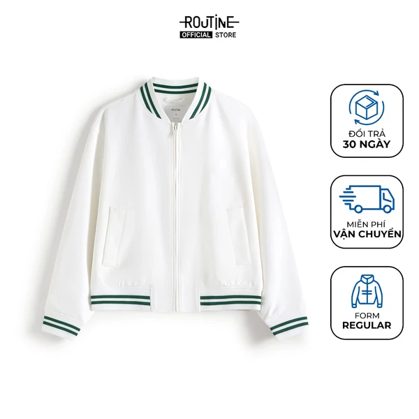 Áo Khoác Bomber Nam Phối Rib Hình In Khóa Kéo Form Regular - Routine 10S25JAC001