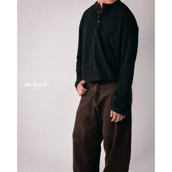 Áo Len Mỏng 2 Cổ Cài Cúc " Henley Henley" - basé LONG SLEEVE 02 - de basé