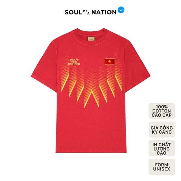 Áo thun unisex In hình cao cấp LỬA VIỆT form basic 100% cotton SOUL OF A NATION - Đỏ Tươi