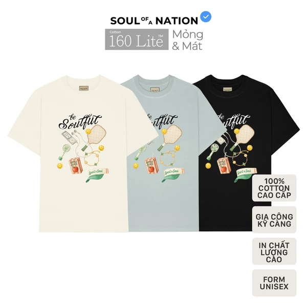 Áo Thun VẢI MỎNG MÁT NHẸ - IN BE  SOULFUL SPORT & SOUL unisex form basic 100% cotton premium siêu thấm hút, thoáng mát