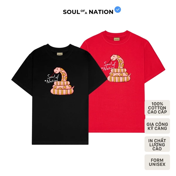Áo Thun TỴ XUÂN CHILLING unisex CAO CẤP form basic SOUL OF A NATION - Đen/ Đỏ /Xanh dương/Hồng