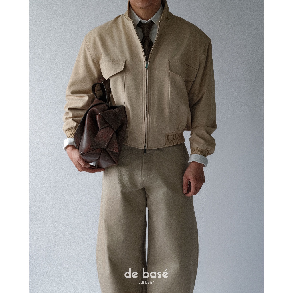 basé JACKET 01 - Áo Bomber Kaki Form Crop Độn Vai - de basé
