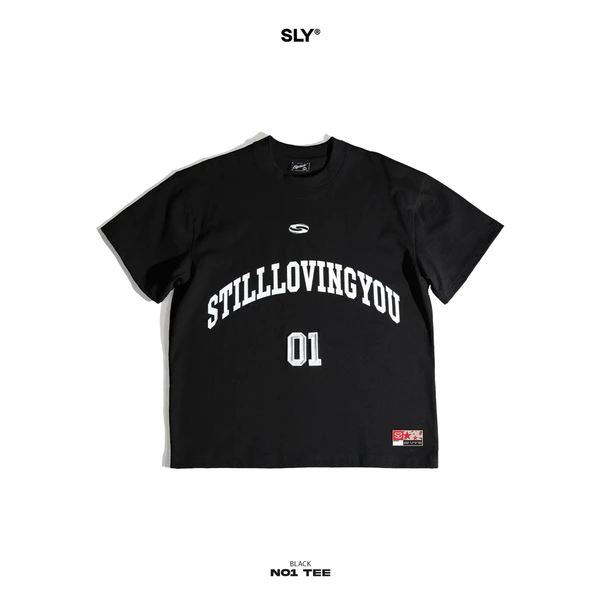 Áo thun cổ tròn SLY No 01 màu đen
