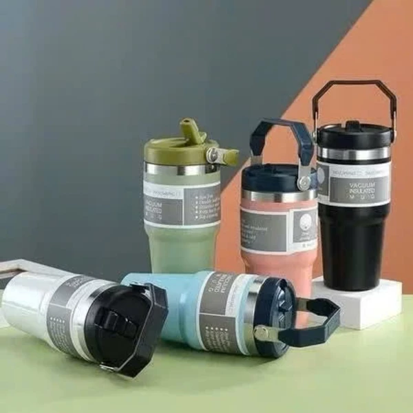 (QUÀ TẶNG) Bình Giữ Nhiệt 890ML Inox Cao Cấp Có Quai Xách Ống Hút Tiện Lợi Giữ Lạnh Lâu 12H A985