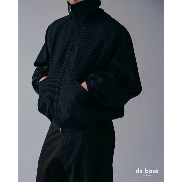 basé JACKET 03 - Áo Khoác Gió Tăm Cổ Đứng Xanh Đen - de basé