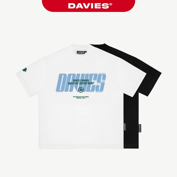 Áo thun local brand DAVIES nam nữ form rộng tay lỡ màu đen, trắng in logo Tee Iceberg I D33-T5