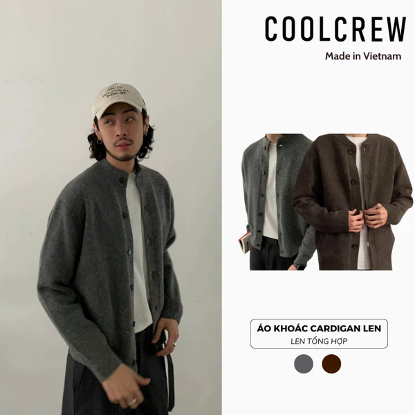 Áo Khoác Len Cardigan 𝐂𝐎𝐎𝐋𝐂𝐑𝐄𝐖 Basic Mềm Mịn Form Rộng Unisex Phong Cách Hàn Quốc AKD073