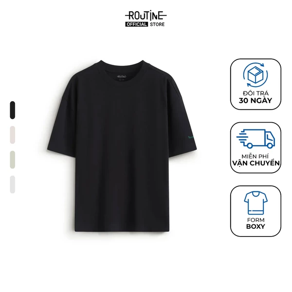Áo Thun Tay Ngắn Nam Hình Thêu Form Boxy  - Routine 10F25TSS032