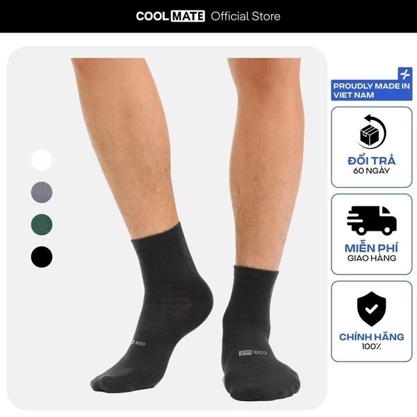Tất cổ trung cotton, tất vớ unisex màu ngẫu nhiên Coolmate
