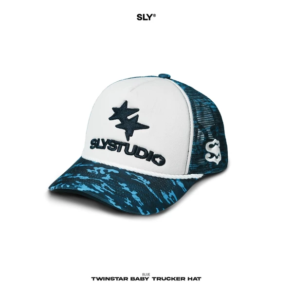 Nón lưỡi trai SLY Twinstar Trucker Hat Camo Baby Blue