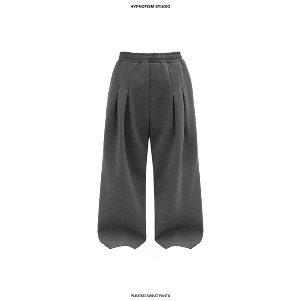 HYPNOTISM | PLEATED SWEAT PANTS - Quần nỉ xếp ly lưng thun dáng ống suông rộng dáng unisex