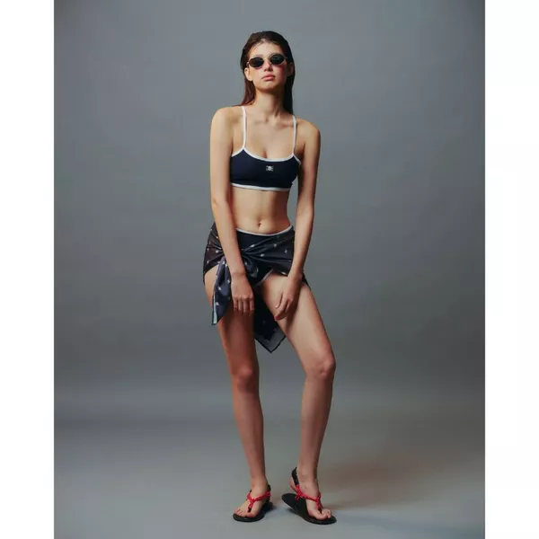 Eleven - Bikini Viền Tương Phản In Mono | Màu Xanh Navy