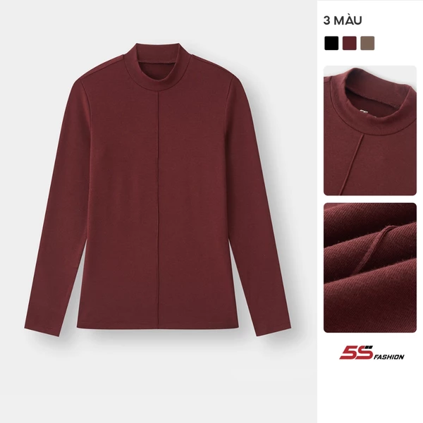 Áo Giữ Nhiệt Nữ Cổ 3 Phân 5S FASHION Cao Cấp, Giữ Ấm, Cách Điệu Nữ Tính Phom Slimfit W0AGN25001