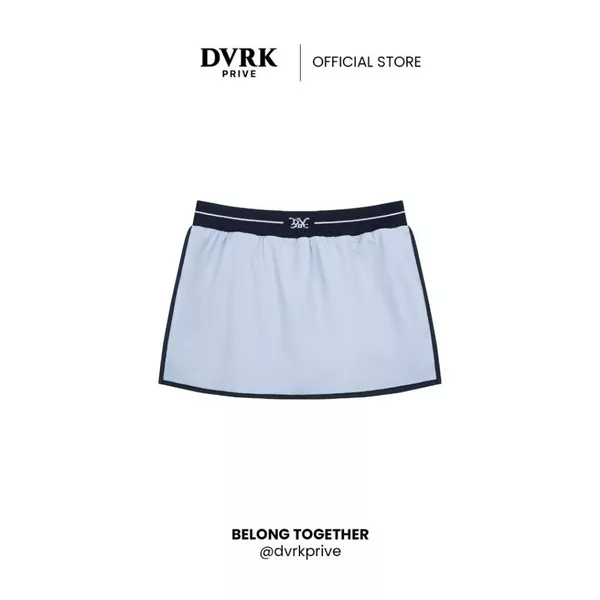 Chân Váy Chữ A Dáng Ngắn Đai Thun Màu Xanh-DVRK-25W