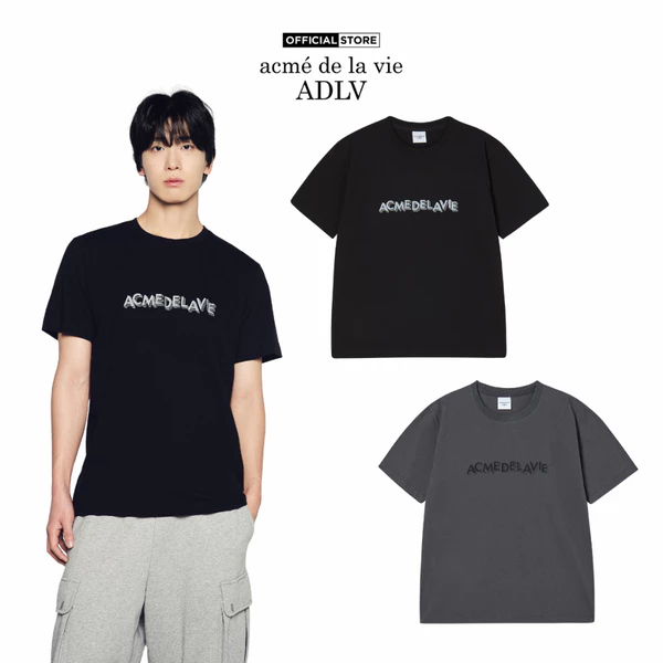 Áo Thun ADLV 3D Logo dáng standard màu đen/than chì - Hàng chính hãng