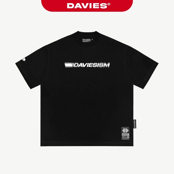 Áo phông local brand chính hãng DAVIES  nam nữ form rộng tay lỡ màu đen Tee Drift Davies | D33-T12