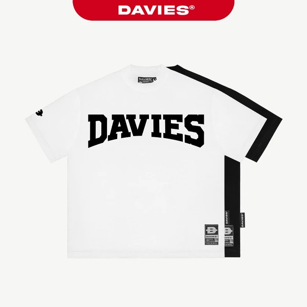 Áo phông local brand nam nữ DAVIES form rộng tay lỡ màu đen, trắng vải thun cotton thoáng mát Old Warp Tee I D-T1