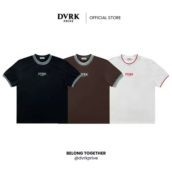 Áo Thun Tay Ngắn Nam Nữ Form Regular DVRK Privé Cổ Sọc Chất Vải Cotton Cao Cấp Local Brand - 25W