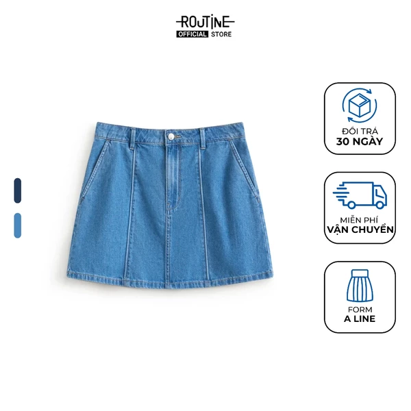Chân Váy Denim Nữ Form A Line - Routine 10F25DSKW001