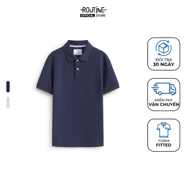 Áo Polo Tay Ngắn Nam Phối Nút Form Fitted - Routine 10F25POL014