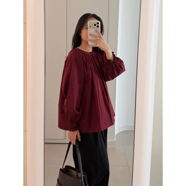 DOB - Áo kiểu nữ tay dài dáng rộng 4 mùa | Jina blouse |