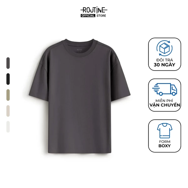 Áo Thun Tay Ngắn Nam Nhãn Trang Trí  Form Boxy - Routine 10F25TSS034