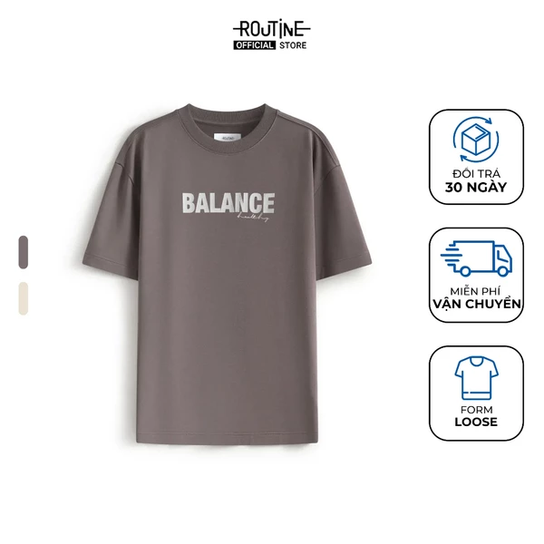 Áo Thun Tay Ngắn Nam In Ngực Form Loose - Routine 10F25TSS035