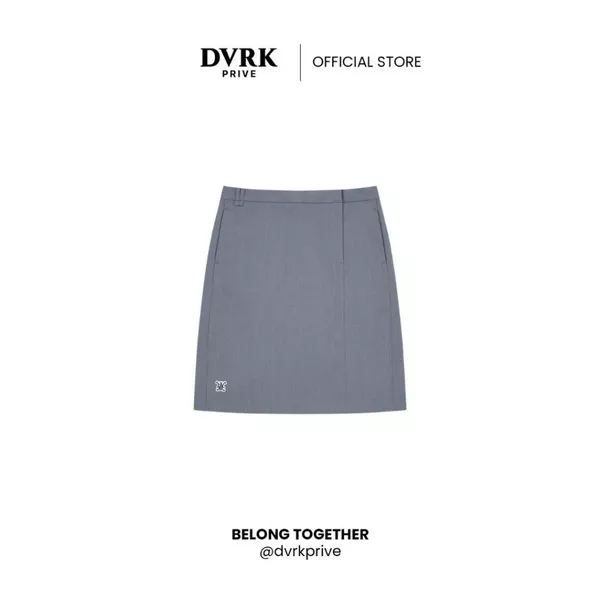Chân Váy Midi Chữ A DVRK Prive Chất Vải Cotton Cao Cấp Màu Xám-25W
