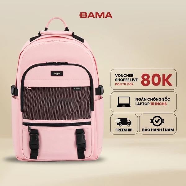 Balo nam nữ đi học đi làm BAMA Mesh Fabric Backpack MF106 chống nước nhiều ngăn đựng laptop 13 14 15 6 inch