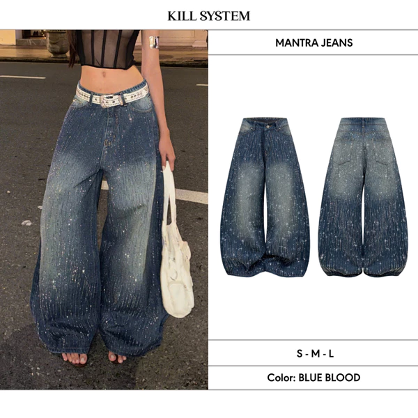 Quần jeans đính đá siêu lấp lánh MANTRA - 𝐊𝐈𝐋𝐋 𝐒𝐘𝐒𝐓𝐄𝐌