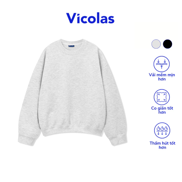 Áo sweater nỉ hai da vải êm bền đứng form áo mua đông thoải mái Vicolas - SW01