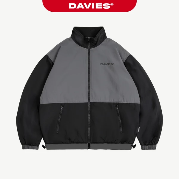 Áo khoác dù nam nữ form rộng DAVIES thân áo phối xám độc đáo Charcoal Jacket local brand | D31-AK4