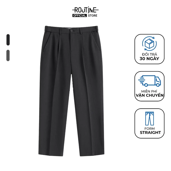 Quần Tây Dài Nam Lưng Thun Trơn Form Straight - Routine 10F24PFO004
