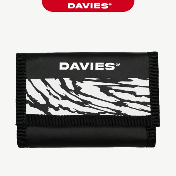 Ví da nam cầm tay DAVIES họa tiết màu đen nam, nữ wea wallet local brand đẹp|D-V07