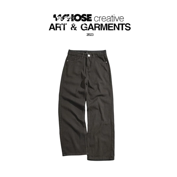 CHARCOAL HEAVY WIDE STRAIGHT JEANS WHOSE - Quần jeans ống đứng wide fit Whose Studio 515