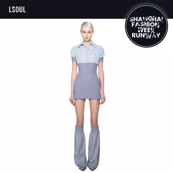 LSOUL - Soren Dress Đầm Body Cổ Sơ Mi Thanh Lịch Phối Sequin Sọc Dọc Vải Thun Gân Co Giãn V25051666