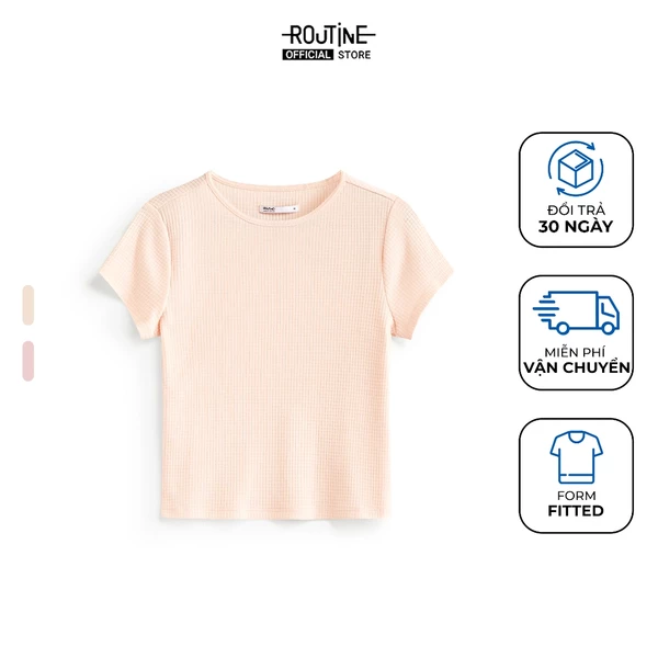 Áo Thun Nữ Tay Ngắn Vải Waffle Form Fitted - Routine 10S25TSSW024