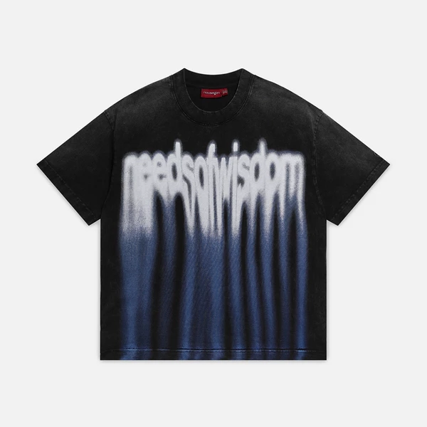 Áo thun NEEDS OF WISDOM Metal Blur Tee - Washed Black - Local Brand Chính Hãng