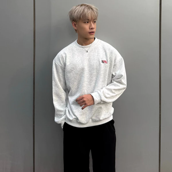 Áo Sweeter Cổ Tròn Nam Nữ Form Suông Vải Nỉ Cotton 2 Da Thêu Cờ Mỹ