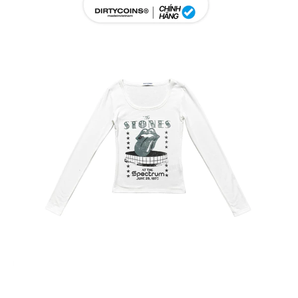 [DCxRS] Áo Thun Tay Dài DirtyCoins Fitted Spectrum Night White