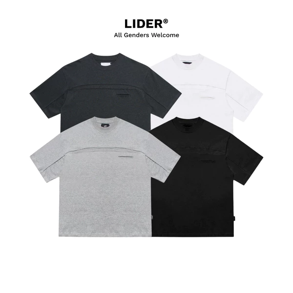 Áo Thun Trơn Có Túi Mổ Tay Ngắn Basic Unisex LIDER ORIGINAL BOXY TEE