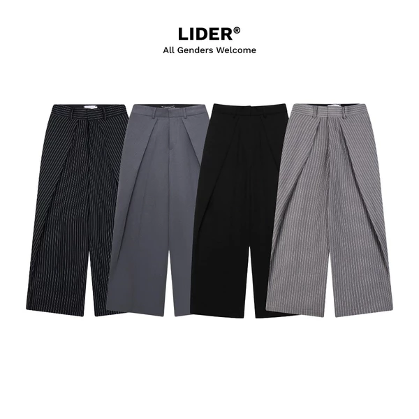 Quần Dài Vạt Chéo Ống Rộng Ly Lệch Unisex LIDER ROLLING STRAIGHT TROUSERS