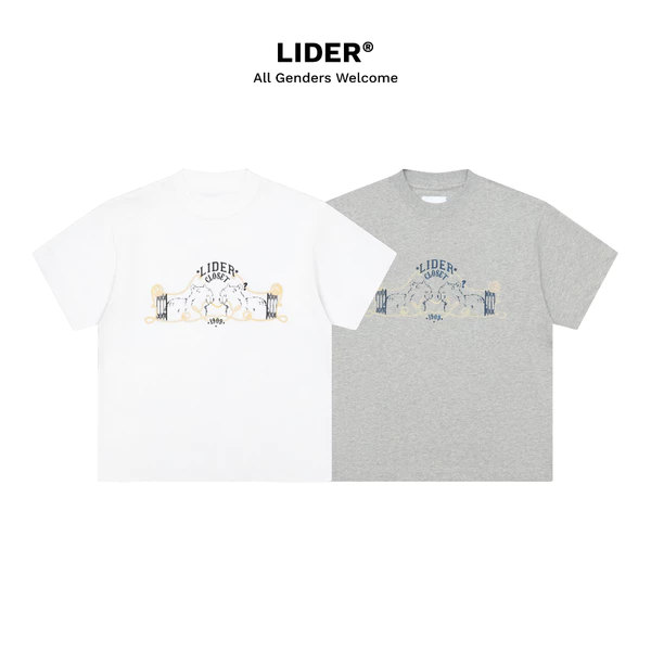 Áo Thun Capybara Tay Ngắn Unisex LIDER CAPYBARAMEN TEE - Unbothered White/Unbothered Grey