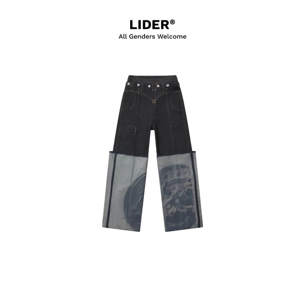 Quần Jeans Unisex Ống Rộng Lật Lai In Hoạ Tiết X ENIGMA CUFFED JEANS